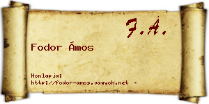 Fodor Ámos névjegykártya